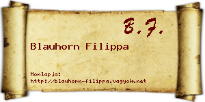 Blauhorn Filippa névjegykártya